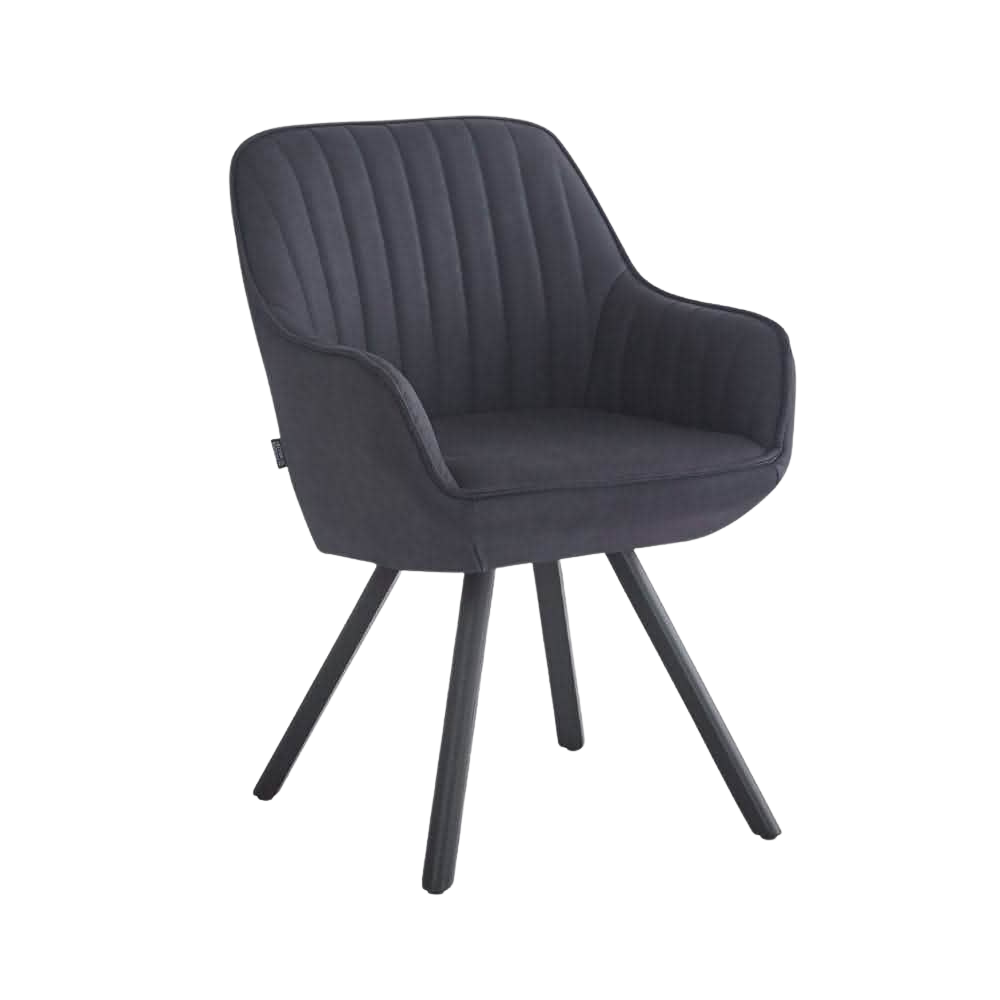 Kari Spisestol m. Svingfunksjon - Sort Microfiber