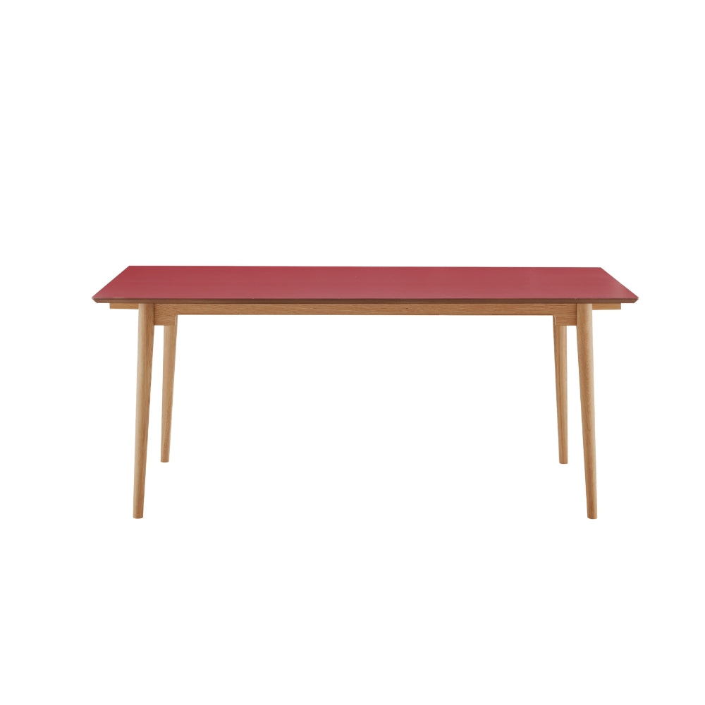 Holms Spisebord i 180 cm, inkl. plater i natur eik og bordeaux