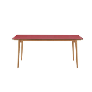 Holms Spisebord i 180 cm, inkl. plater i natur eik og bordeaux