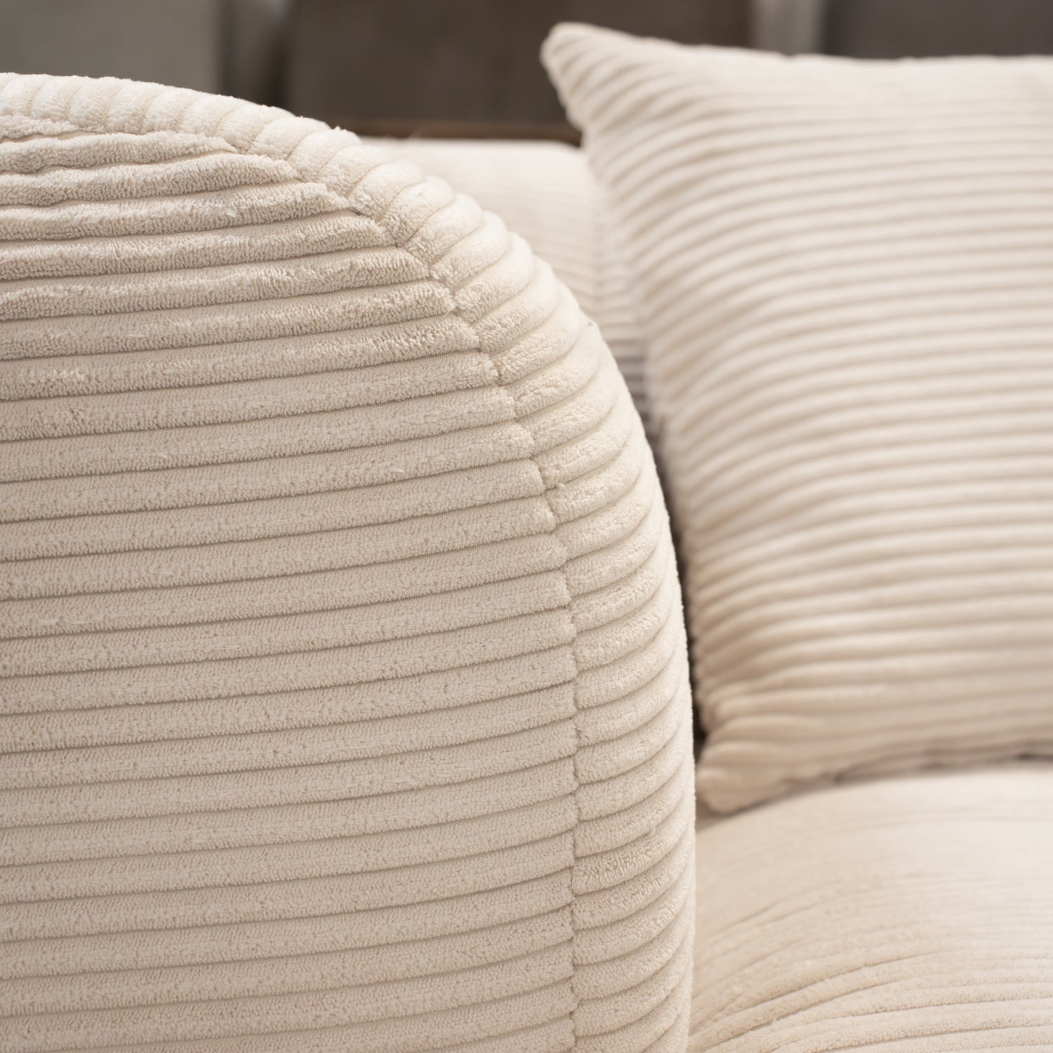 Bora Sofa - Lys Bredstripet Kordfløyel - Venstrevendt - 300 cm