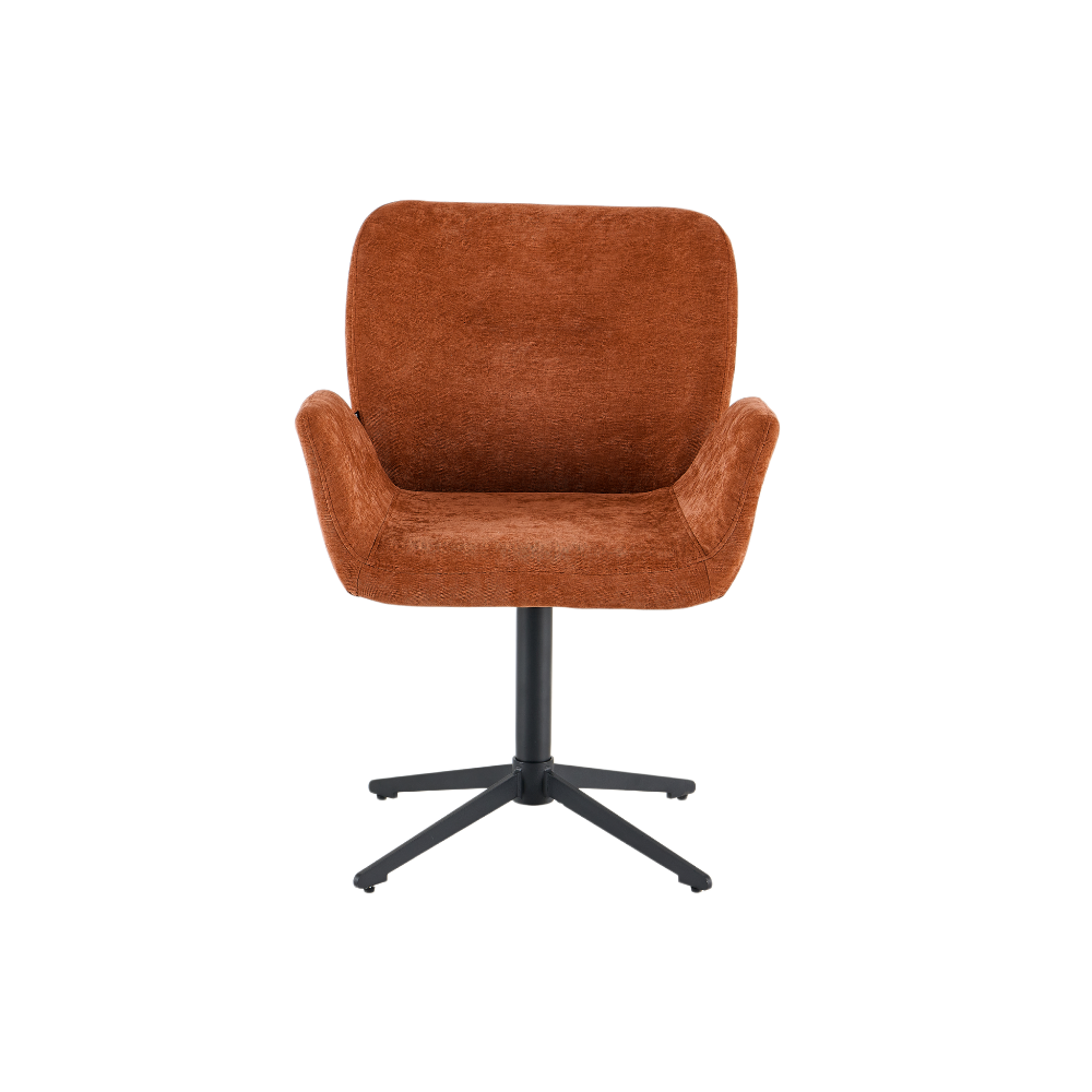 Harvie Spisestol - Rust Stoff m. Sorte Metallben