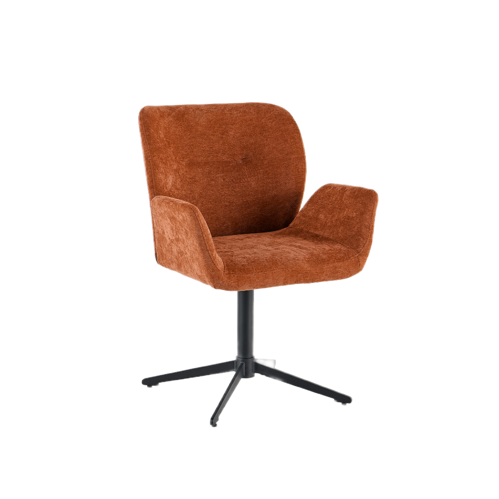 Harvie Spisestol - Rust Stoff m. Sorte Metallben