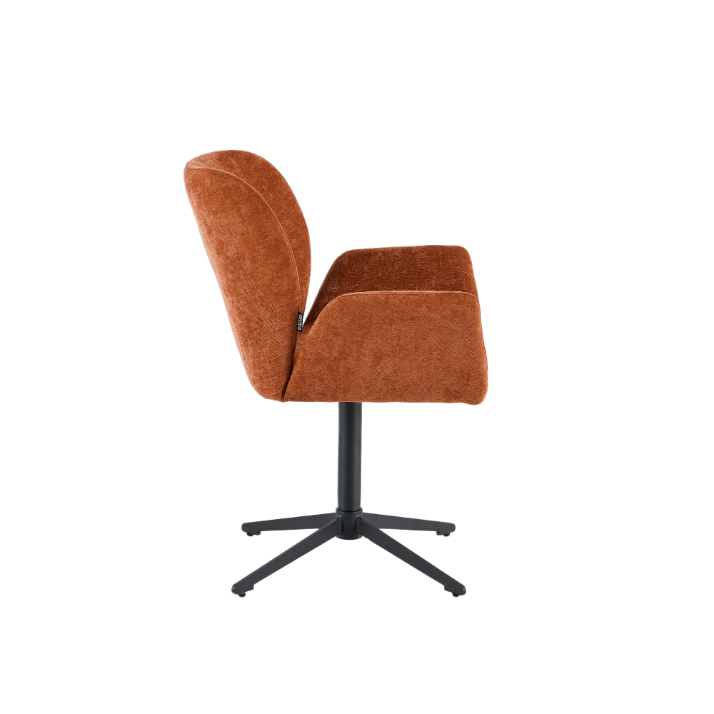 Harvie Spisestol - Rust Stoff m. Sorte Metallben