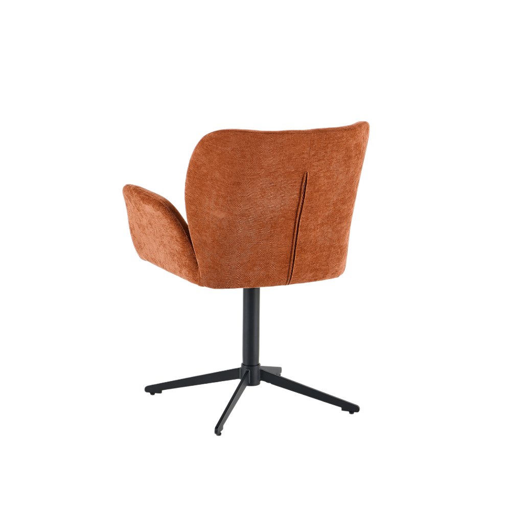 Harvie Spisestol - Rust Stoff m. Sorte Metallben