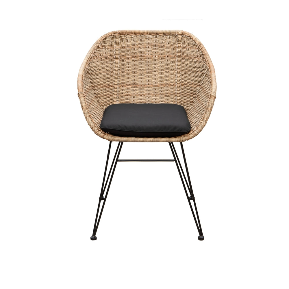 Sandefjord Hagestol - Natur Rattan inkl. sort pute