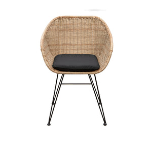 Sandefjord Hagestol - Natur Rattan inkl. sort pute