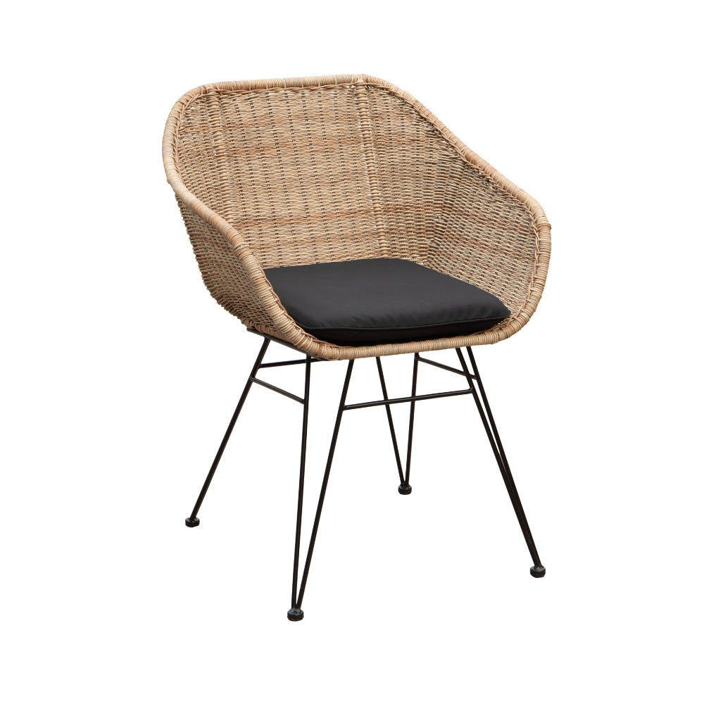 Sandefjord Hagestol - Natur Rattan inkl. sort pute