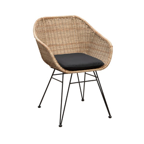 Sandefjord Hagestol - Natur Rattan inkl. sort pute