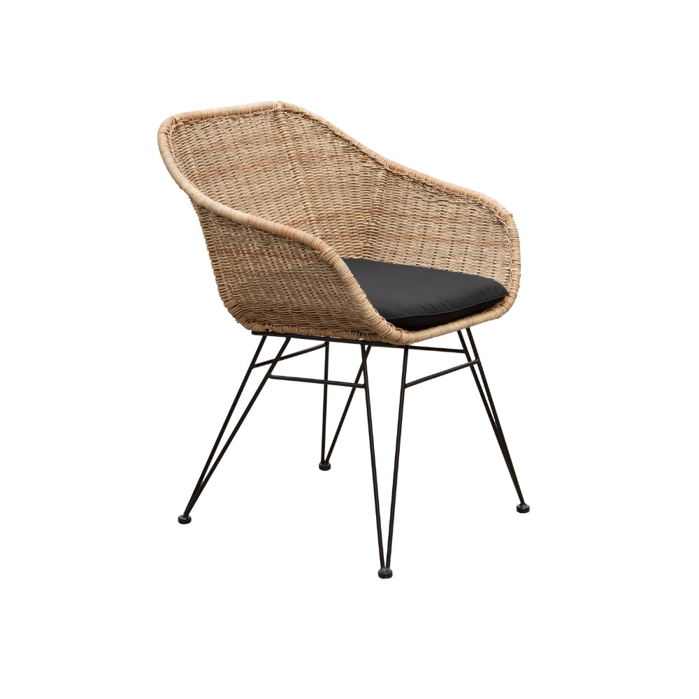 Sandefjord Hagestol - Natur Rattan inkl. sort pute