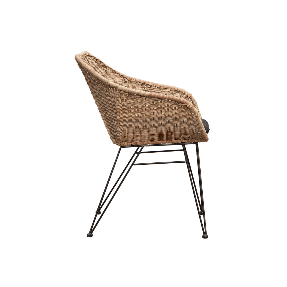 Sandefjord Hagestol - Natur Rattan inkl. sort pute