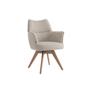 Selbu spisestol i Beige Bouclé m. Natur ben