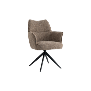Selbu Spisestol i Brun Bouclé m. Metall ben