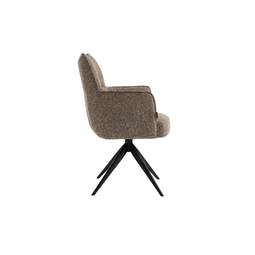 Selbu Spisestol - Brun Bouclé m. Metall Ben