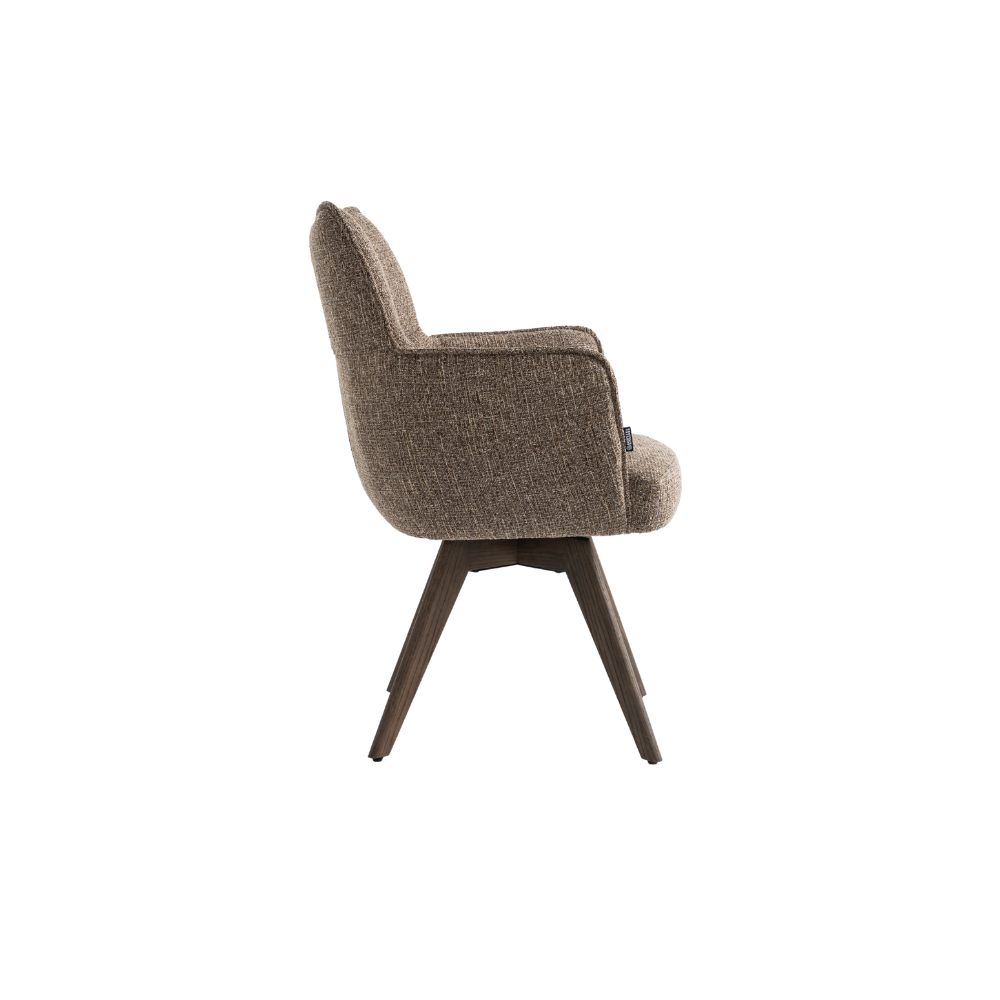 Selbu Spisestol - Brun Bouclé m. Ben i Smoked Eik
