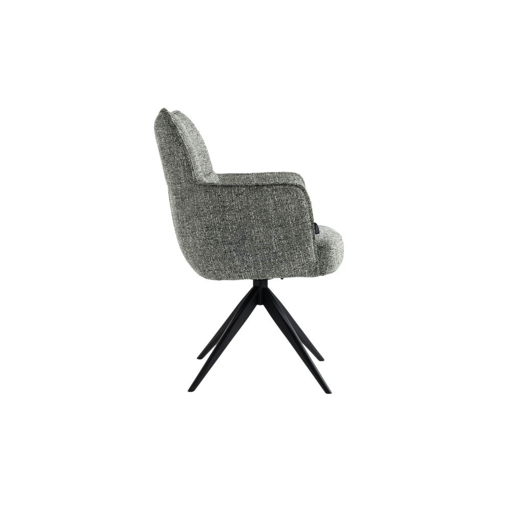 Selbu Spisestol - Grønn Bouclé m. Metall ben