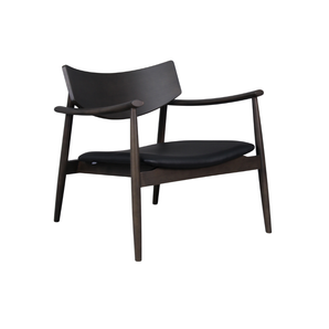 Lara Loungestol i Røkt Eik m. Sort PU sete