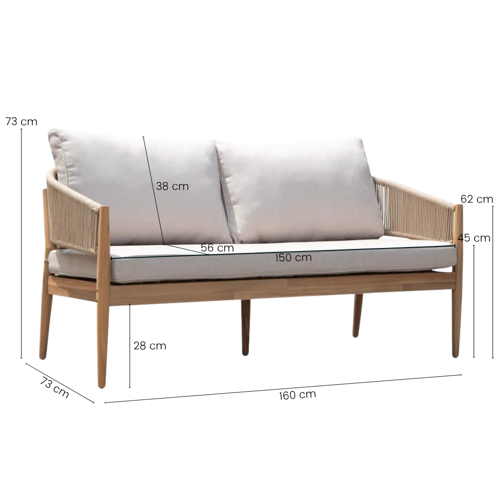 Solheim 4-pers. Loungesett - Beige Tau