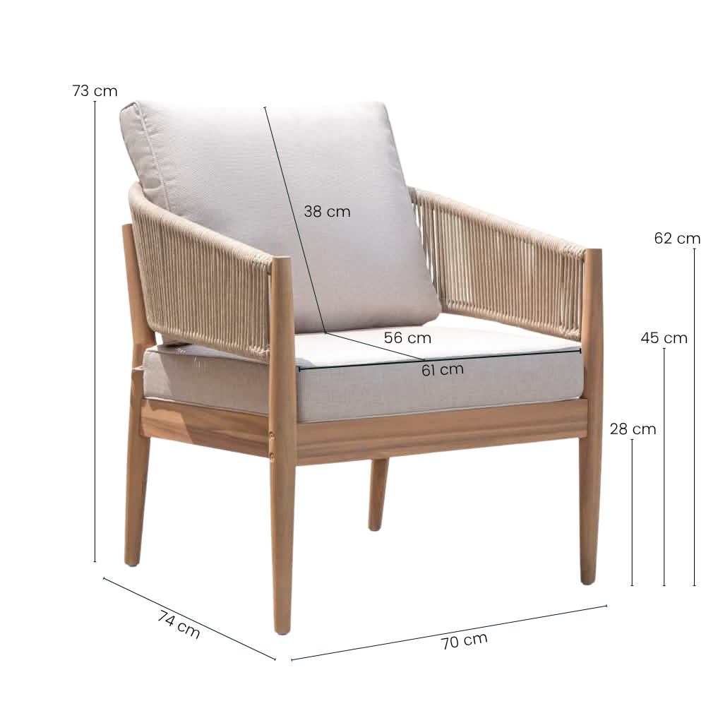 Solheim Loungestol - Beige Tau