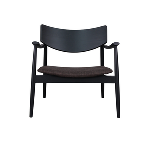 Lara Loungestol i Sort lakkert Eik m. Brun stoff sete