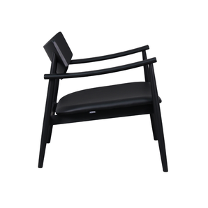 Lara Loungestol i Sort lakkert Eik m. Sort PU sete