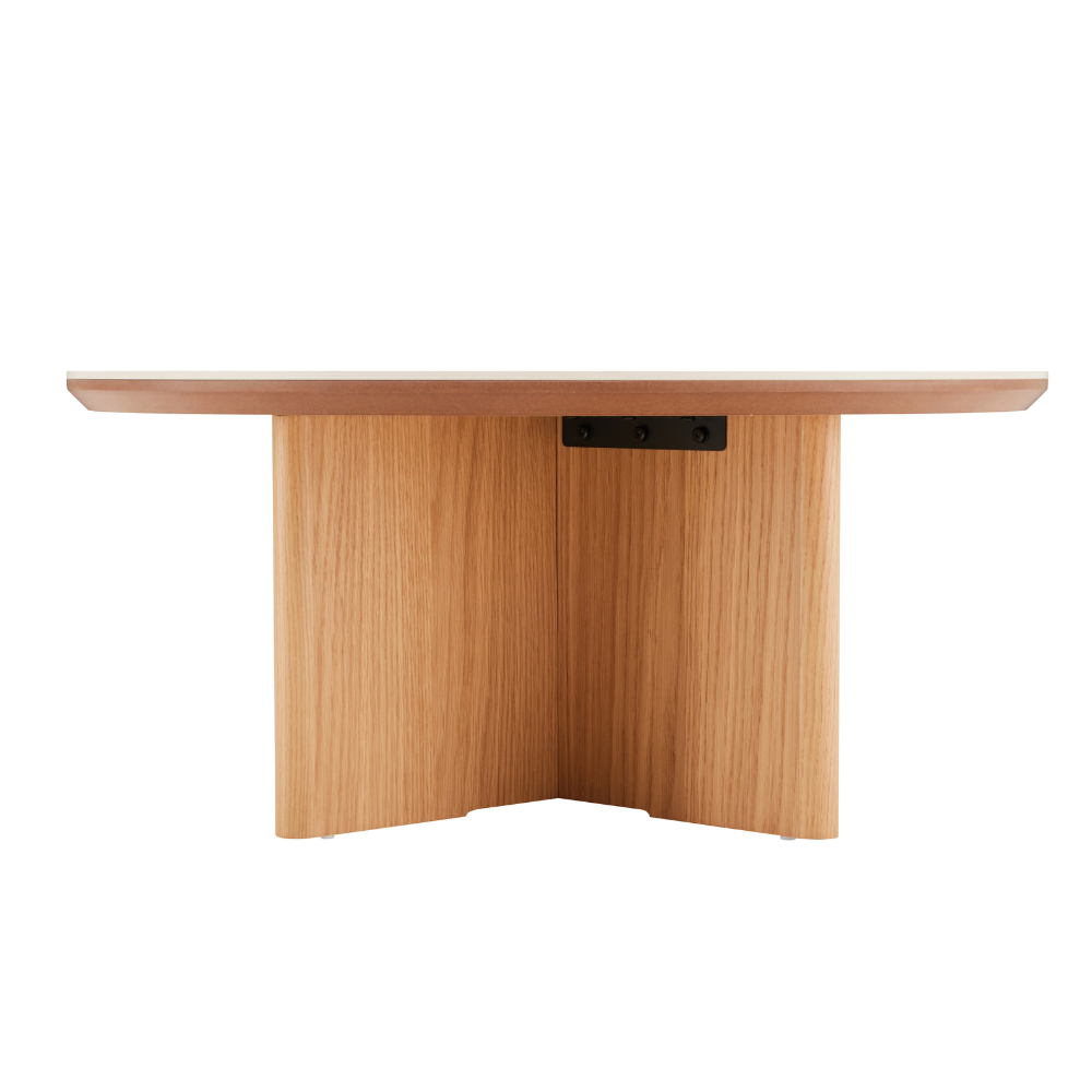 Rio Keramikk Sofabord - Ø80 cm - Natur Eik