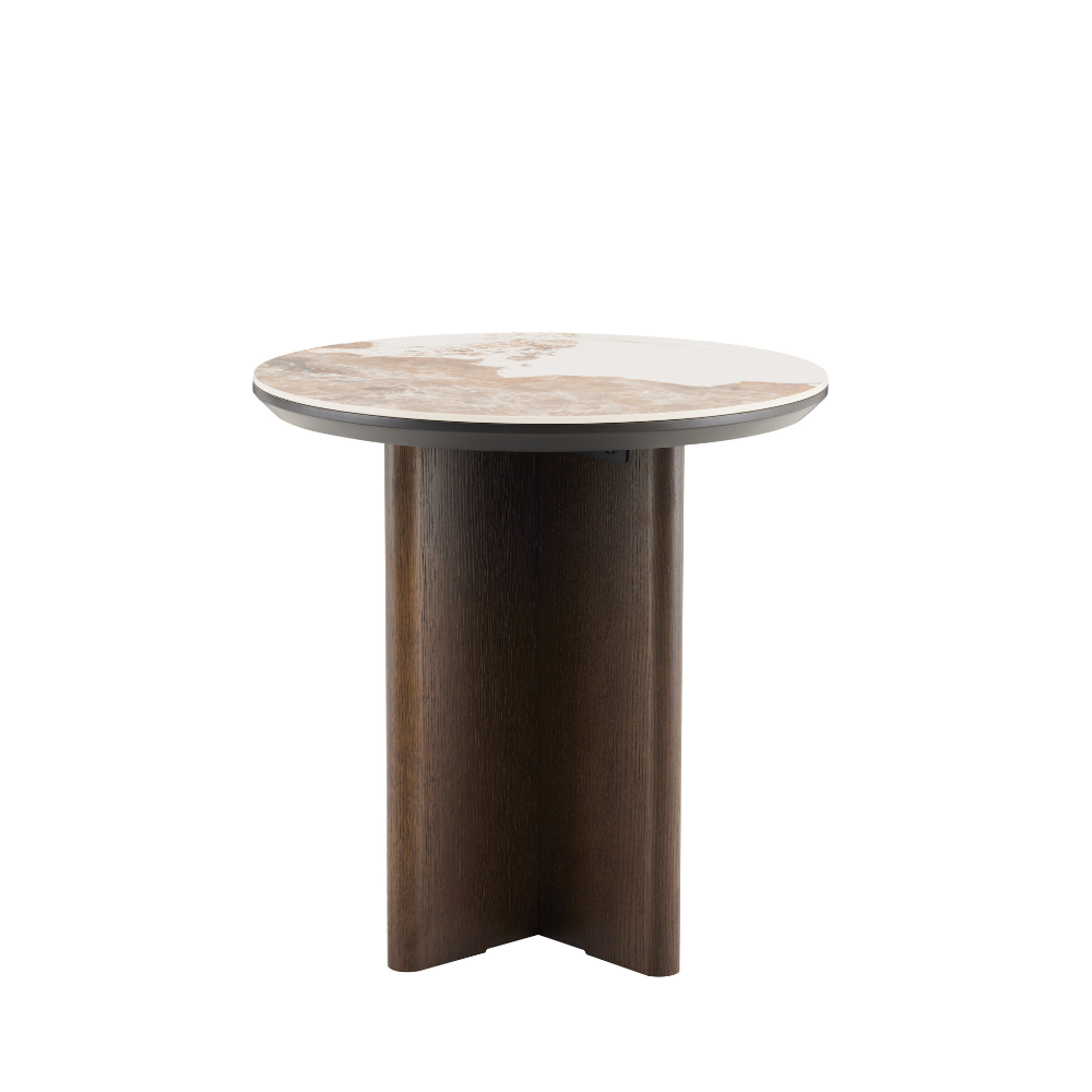 Rio Keramik Sidebord - Ø50 cm - Smoked Eik