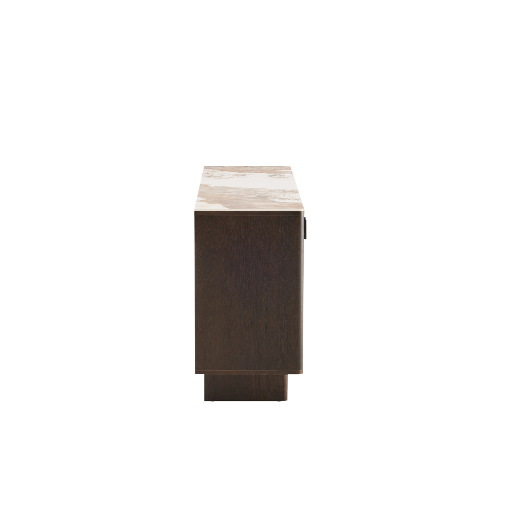 Tiva Skjenk m. Keramisk Topp - 160 cm - Smoked Eik