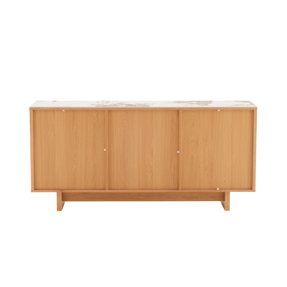 Tiva Skjenk m. Keramisk Topp - 160 cm - Natur Eik