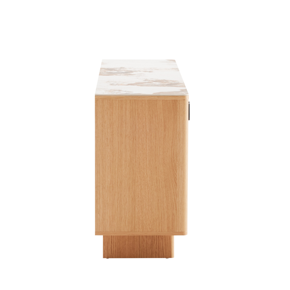 Tiva Skjenk m. Keramisk Topp - 160 cm - Natur Eik