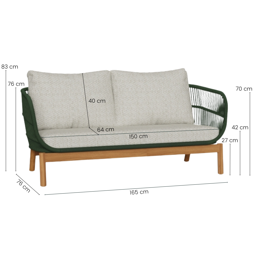 Tokheim 2-seters Loungesofa - Grønn Tau