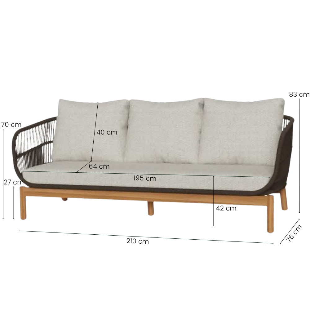 Tokheim 3-seters Loungesofa - Brun Tau