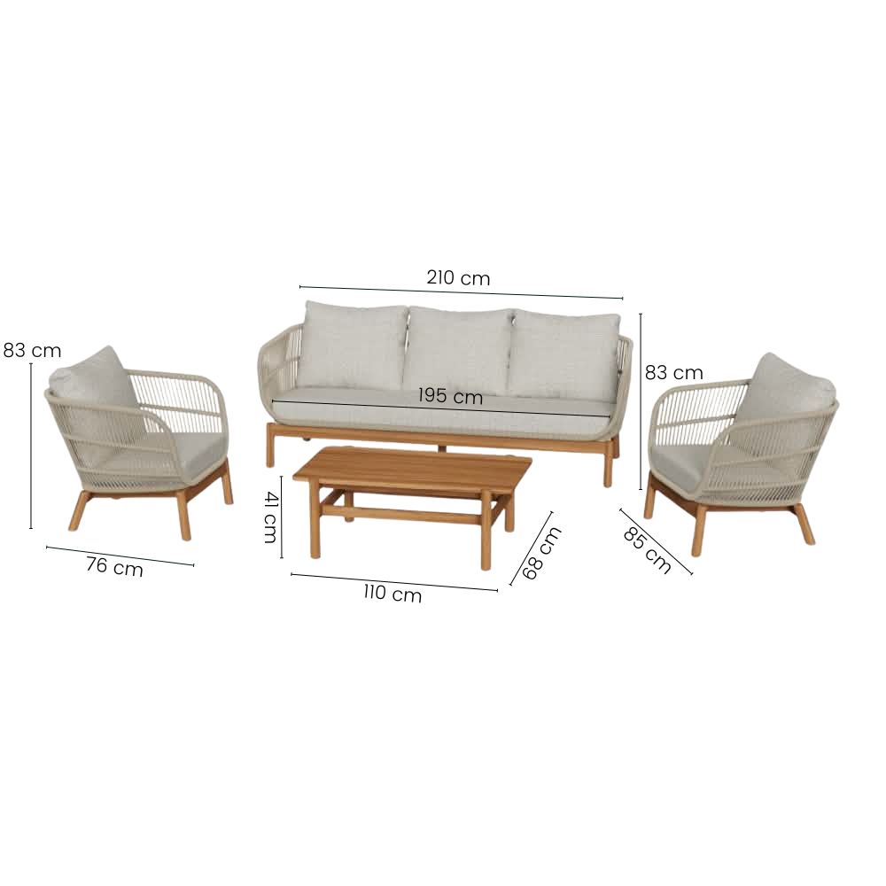 Tokheim Loungesett til 5-pers. - Beige Tau