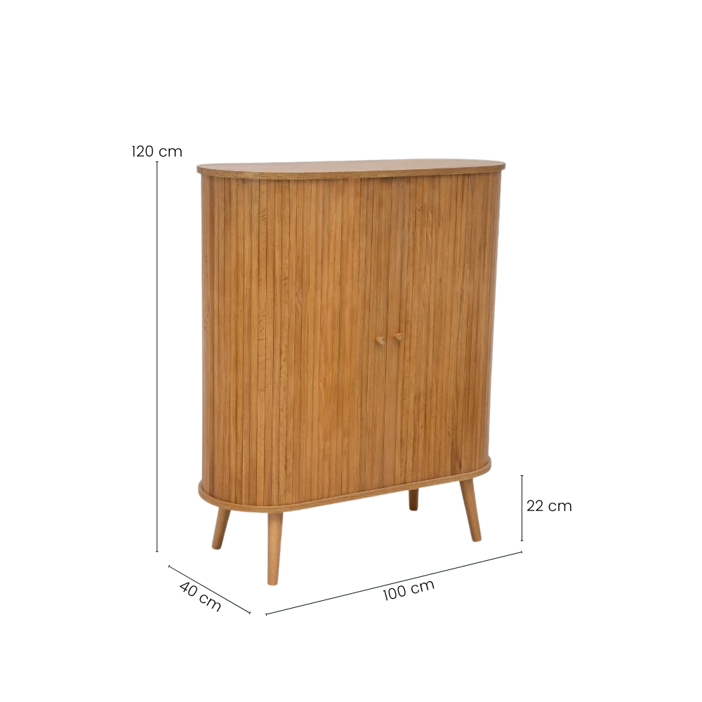 Trewood Jalousiskap - 100 cm - Natur Eik
