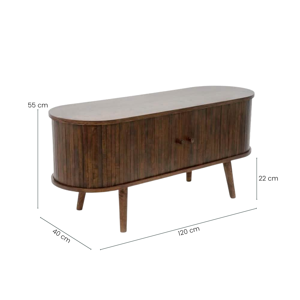 Trewood TV bord - 120 cm - Smoked Eik