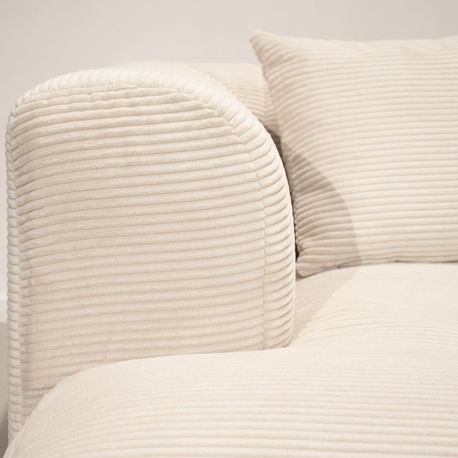 Bora Sofa - Lys Bredstripet Kordfløyel - Venstrevendt - 300 cm
