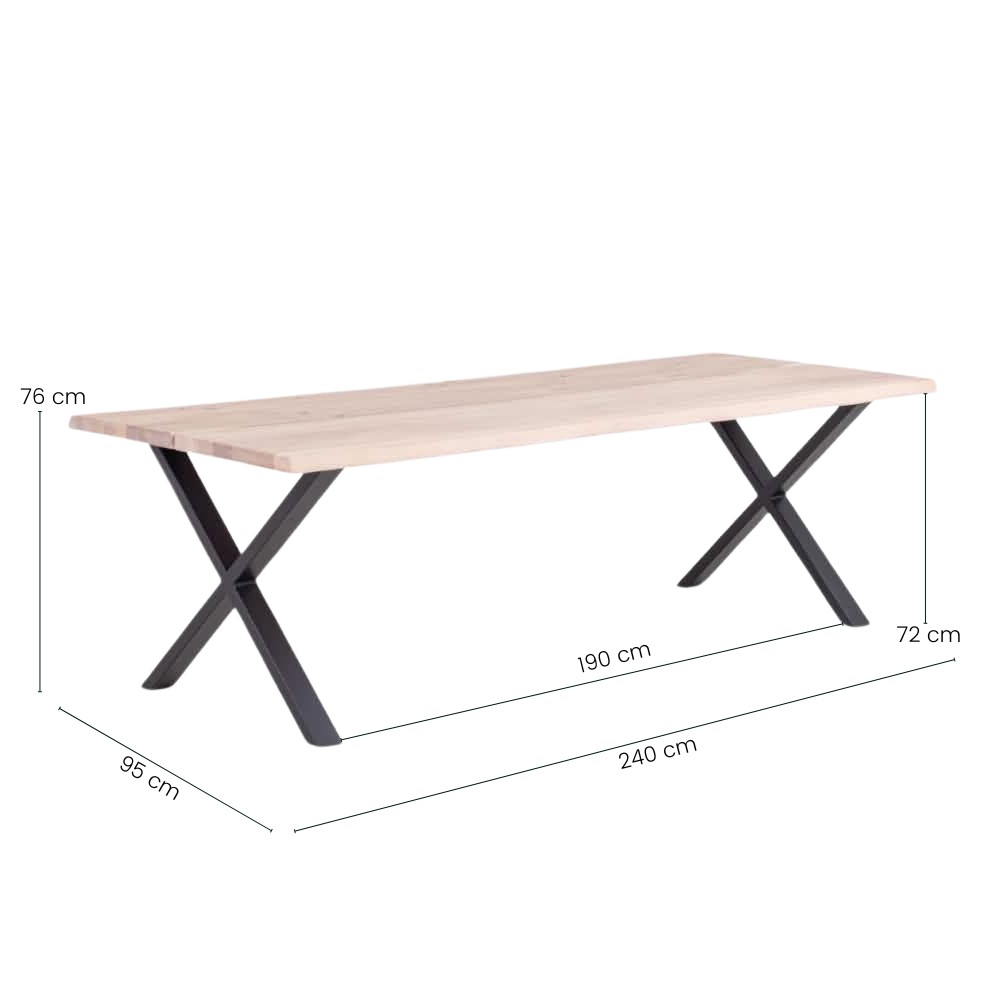 Venus Plankebord - Eik 240 cm - Hvit Oljet