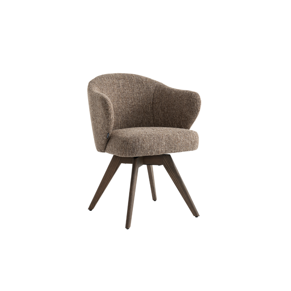 Verdal Spisestol - Brun Bouclé m. Ben i Smoked Eik