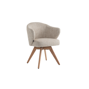 Verdal Spisestol i Beige Bouclé m. Ben i Natur Eik