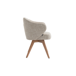 Verdal Spisestol i Beige Bouclé m. Ben i Natur Eik