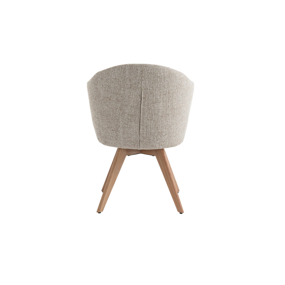 Verdal Spisestol i Beige Bouclé m. Ben i Natur Eik
