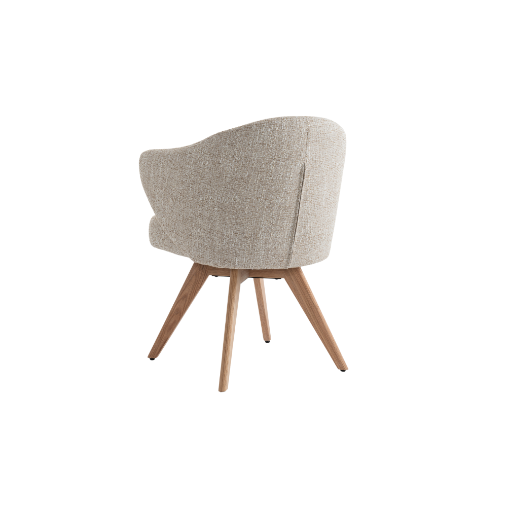 Verdal Spisestol i Beige Bouclé m. Ben i Natur Eik