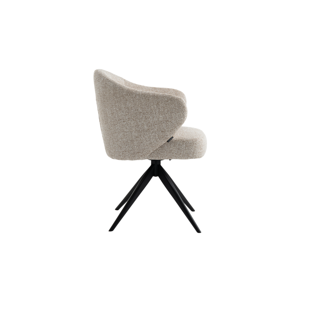 Verdal Spisestol i Beige Bouclé m. Metall ben