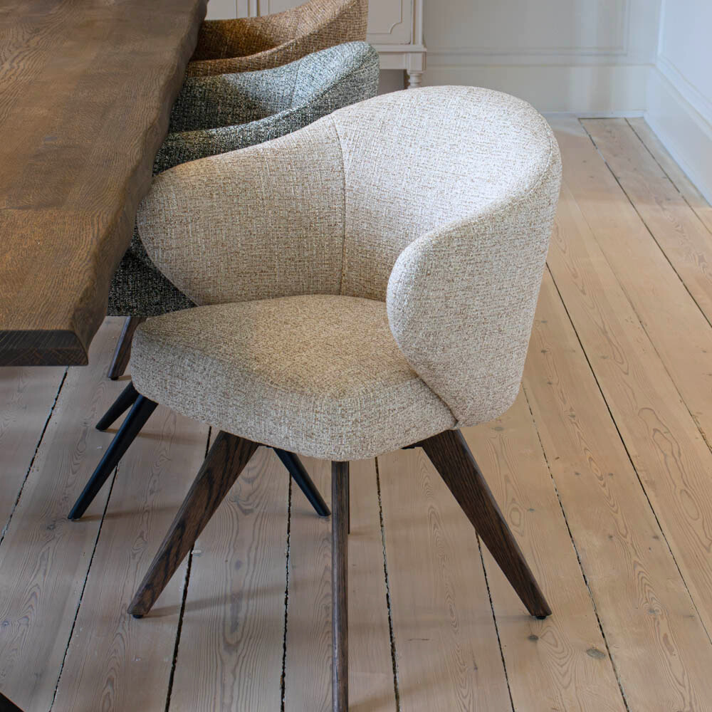 Verdal Spisestol - Beige Bouclé m. Ben i Smoked Eik