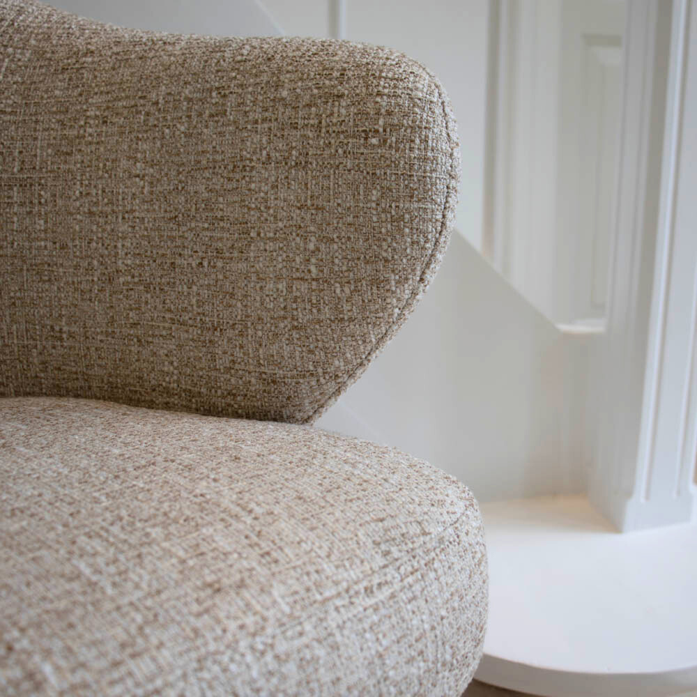 Verdal Spisestol i Beige Bouclé m. Ben i Natur Eik