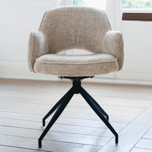Vigga Spisestol m. Svingfunksjon - Beige Stoff