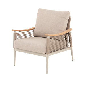 Norvik Loungestol - Lys tau, alu og teak