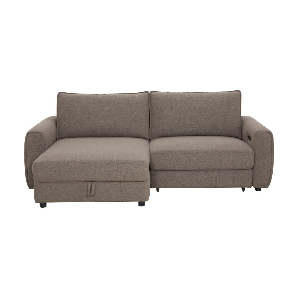 Naya Sofa med elektronisk modul - Venstrevendt - Brun Boucle