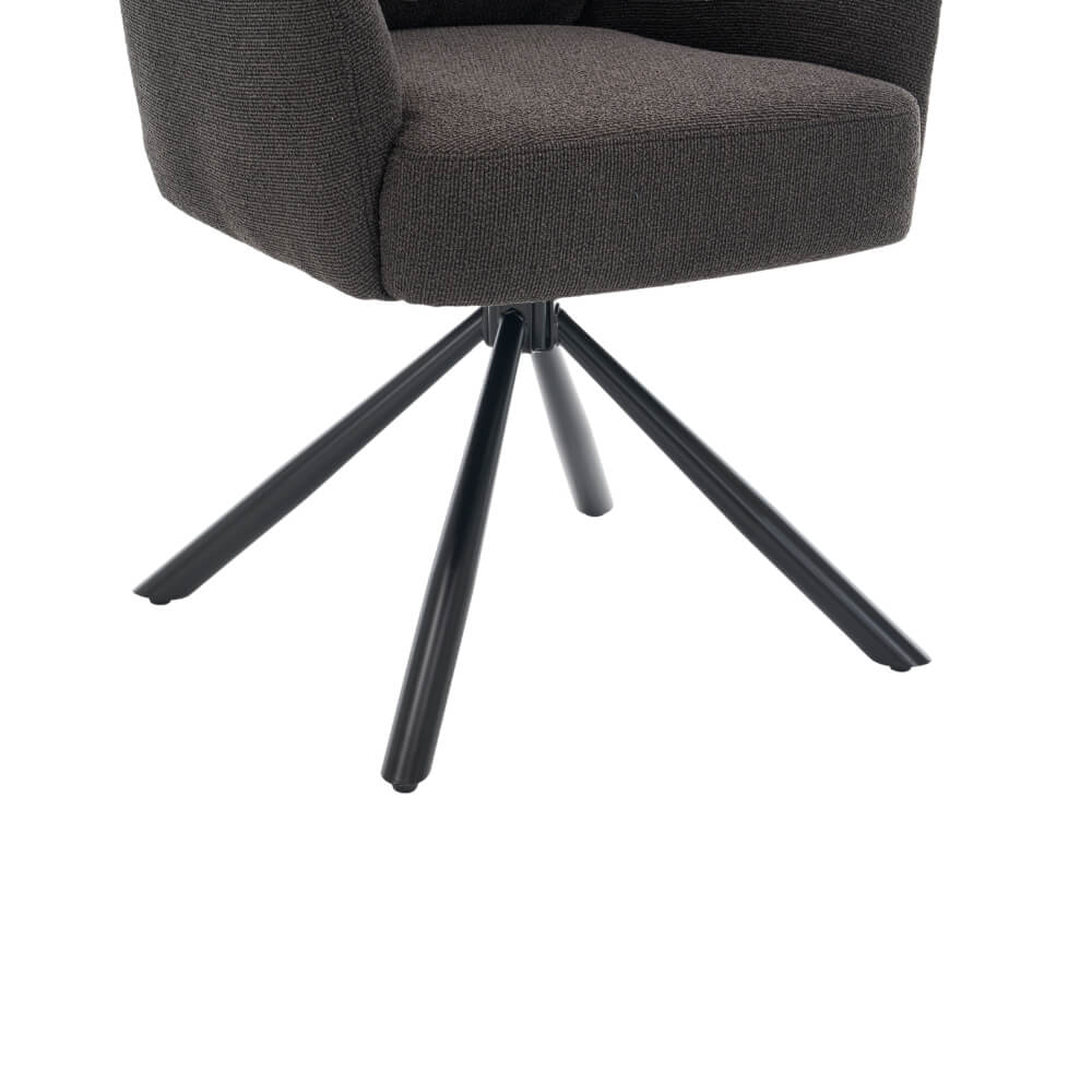 Vienna Spisestol m. Svingfunksjon - Sort Bouclé