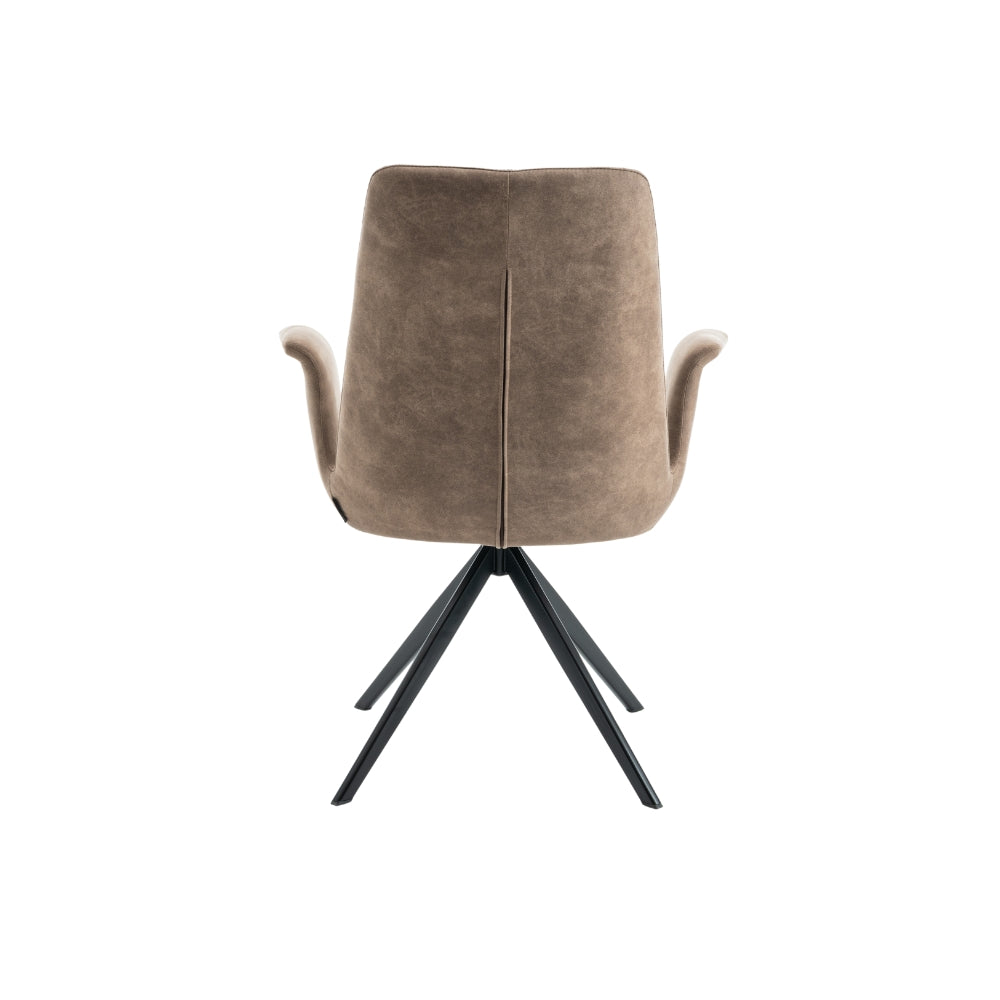 Arvik Spisestol - Lys Brun Microfinber m. 180° Svingfunksjon