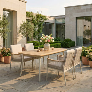 Norvik Hagestol - lyst tau, alu og teak